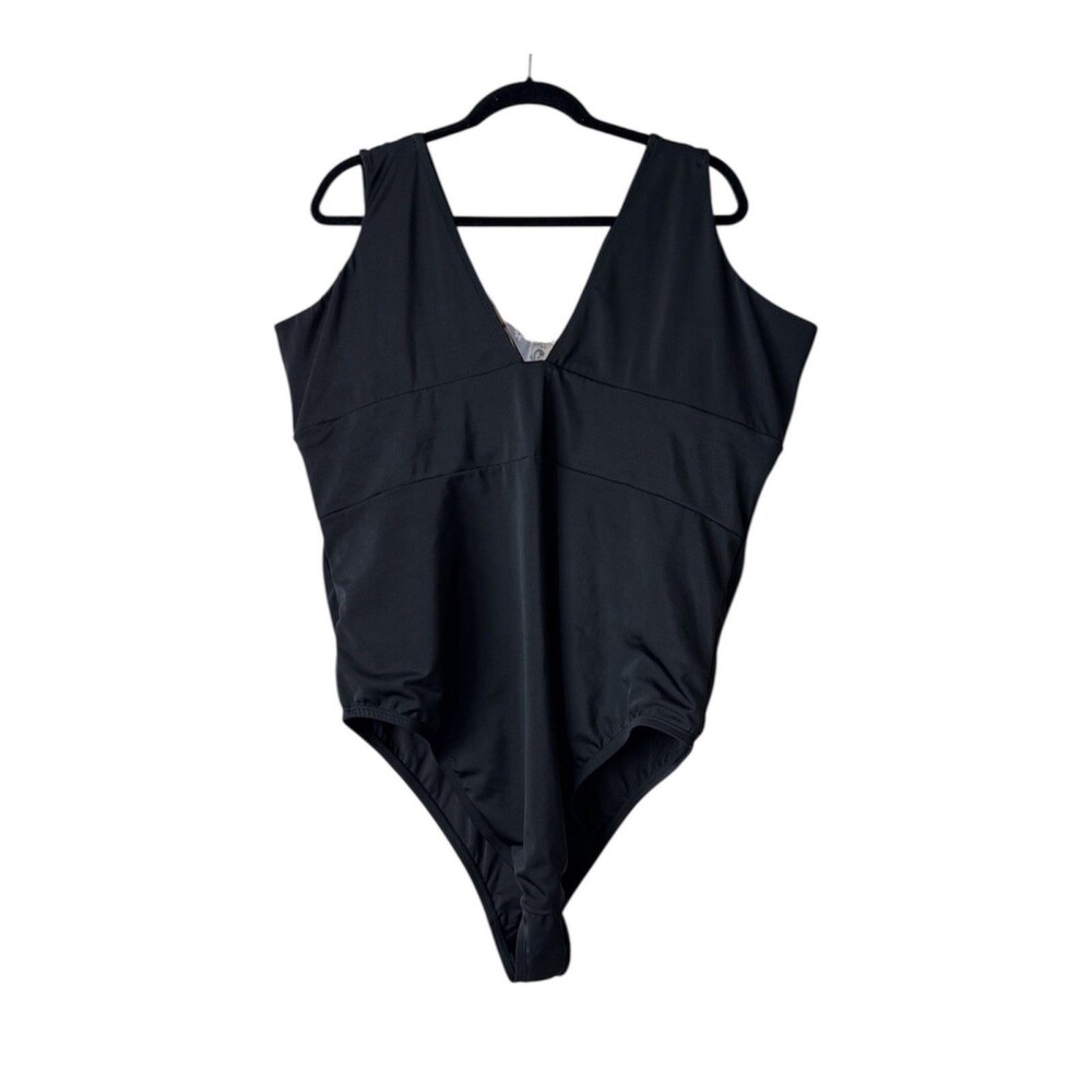 Swim By Cacique SIZE 28 Black One Piece Swimsuit NWT Lightly Lined NO Wire NEW - Picture 2 of 8